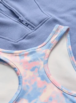 Tie Dye Crop Top, Leggings & Sweatshirt Active Set 5 years