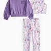 Tie Dye Cropped Top, Leggings & Sweatshirt Activewear 3-Piece Set 7 years