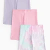 Tie Dye Ribbed Cycling Shorts 3 Pack 11 years