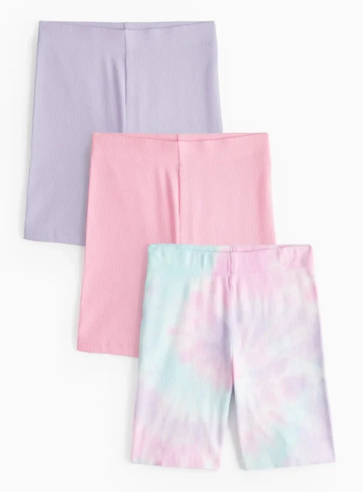 Tie Dye Ribbed Cycling Shorts 3 Pack 11 years