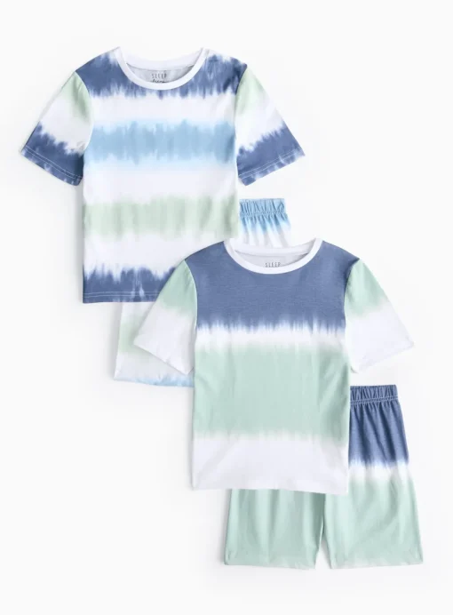 Tie Dye Short Sleeve Pyjama Set 2 Pack 1-2 years