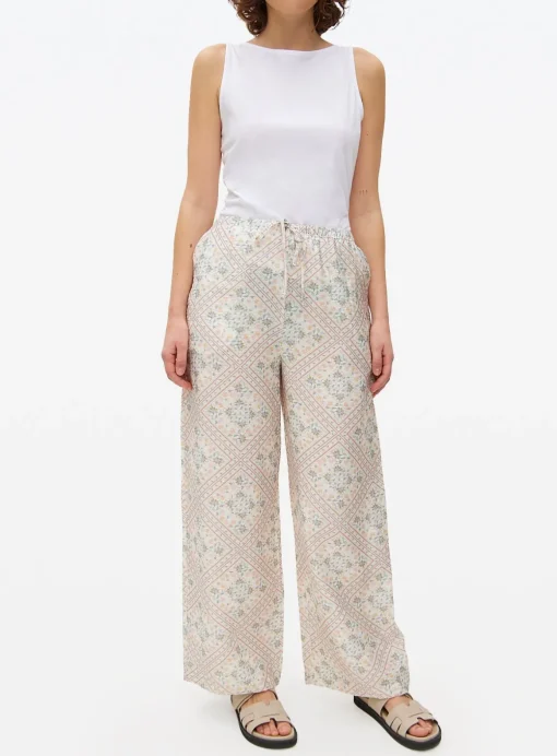 Tile Print Wide Leg Trousers 16