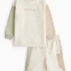 Today Is The Start Of Something New Cream Sweatshirt & Shorts 1-2 years