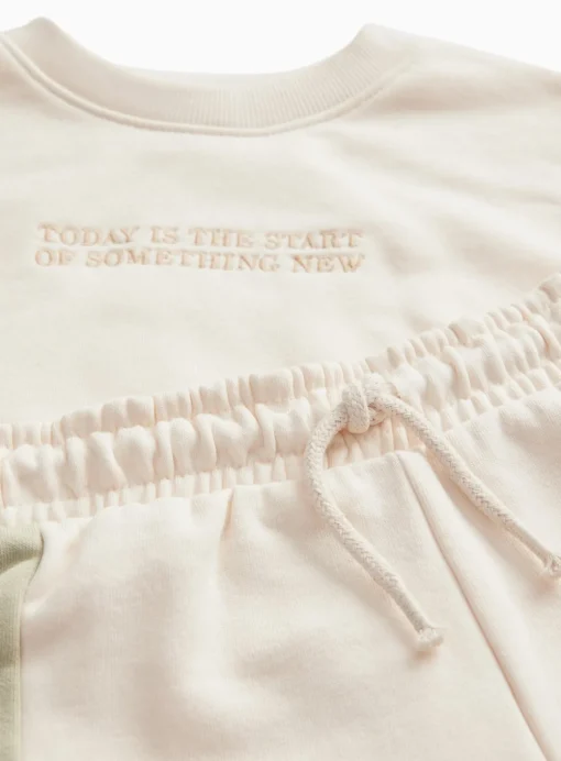 Today Is The Start Of Something New Cream Sweatshirt & Shorts 1-2 years