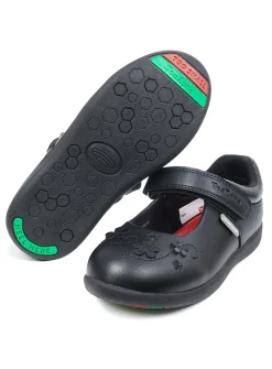 ToeZone® Black Floral Glitter Shoes 8 Infant
