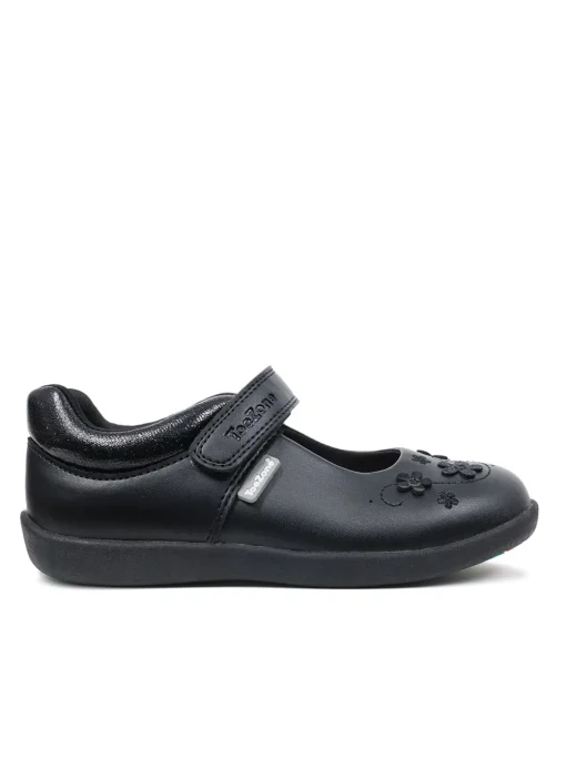 ToeZone® Black Floral Glitter Shoes 8 Infant