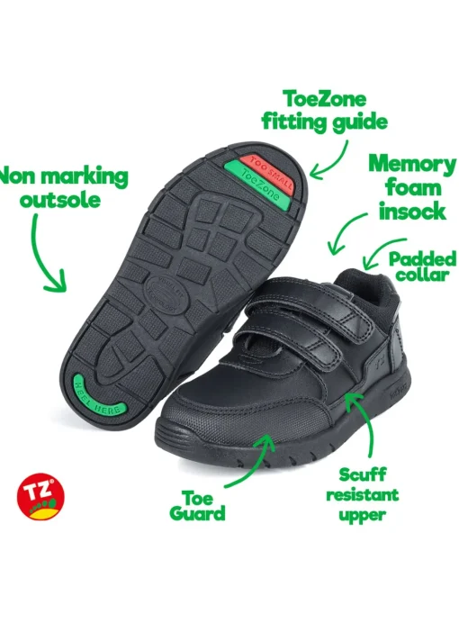 ToeZone Black Smart Trainers 9 Infant
