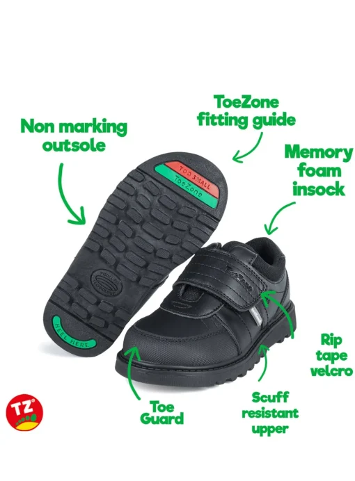ToeZone Black Wallaby Shoes 9 Infant