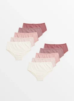 Tonal Pink Full Knickers 10 Pack 1.5-2 years