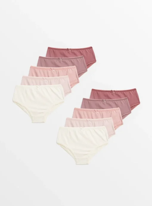 Tonal Pink Full Knickers 10 Pack 1.5-2 years