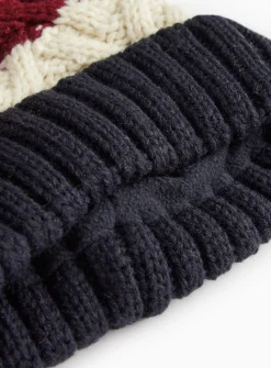 Tonal Stripe Knitted Pom Pom Hat 3-5 years