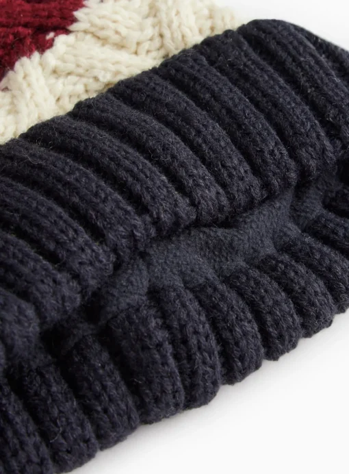 Tonal Stripe Knitted Pom Pom Hat 3-5 years