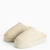 totes® Stone Suede Platform Mule Slippers M