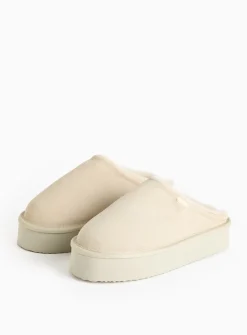 totes® Stone Suede Platform Mule Slippers M