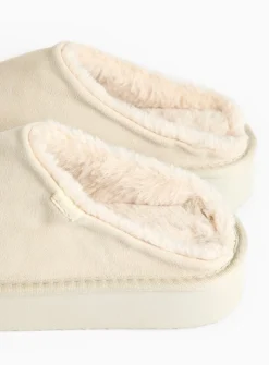 totes® Stone Suede Platform Mule Slippers M