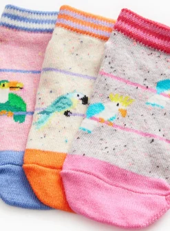 Tropical Birds Print Socks 5 Pack 12.5-3.5