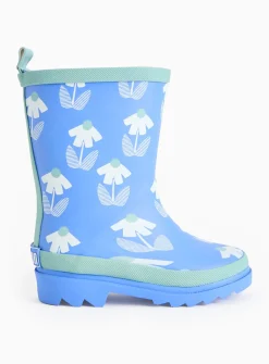 Tu X Scion Blue Floral Rubber Wellies 8 Infant