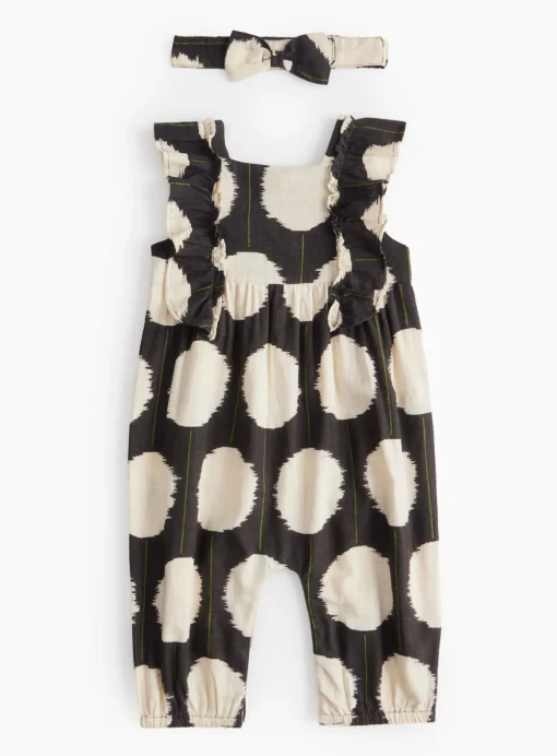 Tu X Scion Mini Me Mono Spot Romper & Headband Set 9-12 months