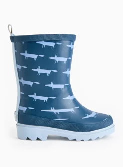Tu X Scion Navy Mr Fox Rubber Wellies 7 Infant