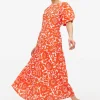 Tu X Scion Red Kukkia Midaxi Smock Dress 24