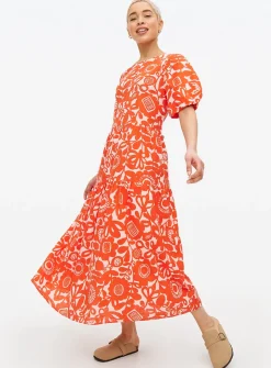 Tu X Scion Red Kukkia Midaxi Smock Dress 24
