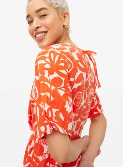 Tu X Scion Red Kukkia Midaxi Smock Dress 24