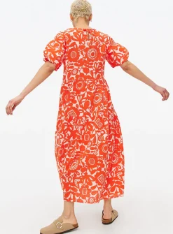 Tu X Scion Red Kukkia Midaxi Smock Dress 24