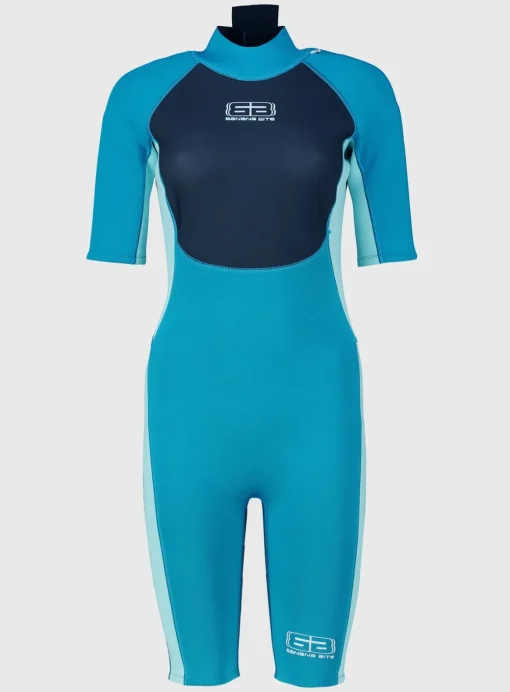 Turquoise & Aqua Short Leg Wetsuit 8