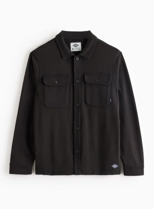 UNION WORKS Black Heavy Jersey Shacket S