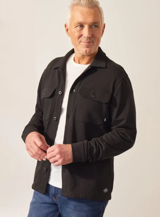 UNION WORKS Black Heavy Jersey Shacket S