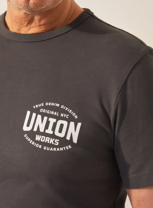 UNION WORKS Black Printed Salute T-Shirt XL