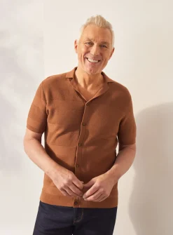 UNION WORKS Brown Button Knitted Polo Shirt XXXL