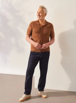 UNION WORKS Brown Button Knitted Polo Shirt XXXL