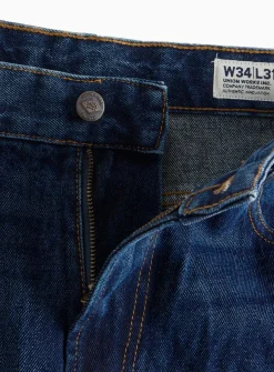 UNION WORKS Dark Rinse Straight Leg Denim Jeans 42R