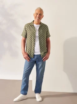UNION WORKS Green Geo Printed Shirt XXXL