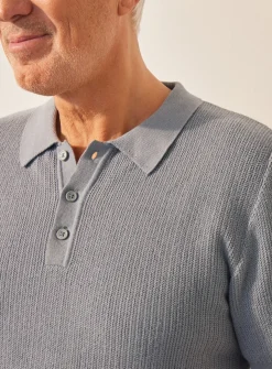 UNION WORKS Grey Knitted Polo Shirt S
