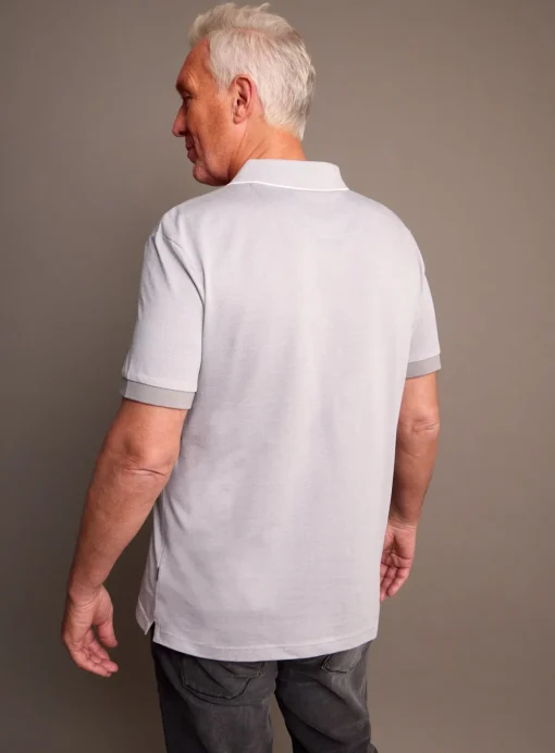 UNION WORKS Grey Tipped Zip Neck Polo Shirt XXL