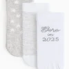 Unisex Born In 2025 Socks 3 Pack 1-6 months