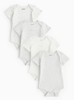 Unisex Grey Bodysuits 4 Pack 18-24 months