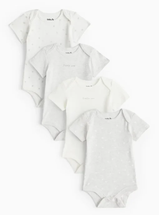 Unisex Grey Bodysuits 4 Pack 18-24 months