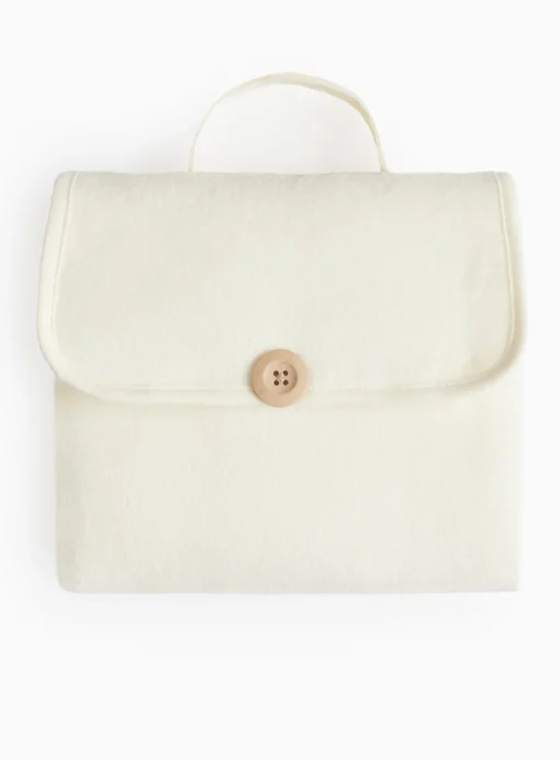 Unisex Plain Cream Travel Changing Mat One Size