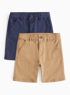 Utility Chino Tan & Navy Shorts 2 Pack 5 years
