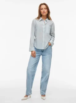 VILA Long Sleeved Shirt Blue 14