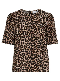 VILA O Neck 2/4 Top Brown 16