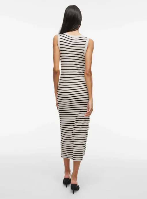 VILA O-Neck Long Sleeved Midi Knit Dress L
