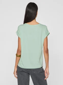 VILA Short Sleeved Satin Top 12