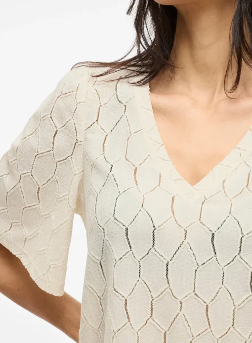 VILA V-Neck 2/4 Top Grey XS