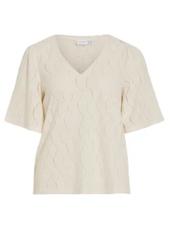 VILA V-Neck 2/4 Top Grey XS