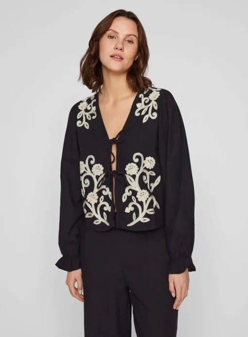 VILA V-Neck Long Sleeved Top L/UK14