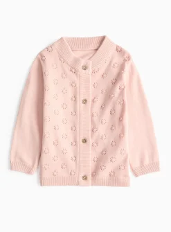 Vintage Garden Pink Bobble Cardigan 9-12 months